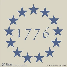 Americana Stencil 2" Stars Patriotic Circle 1776 Prim Betsy Ross Flag DIY Signs