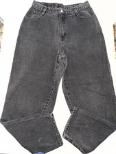 Vtg Gitano High Rise Tapered Leg Mom Jeans Women's Size 14 Black Wash High Waist