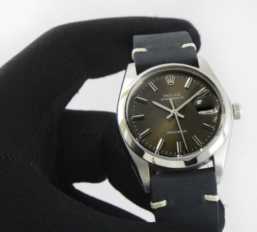 Vintage Rolex Oyster Date Precision Winding Sunburst Brown Men 34mm Watch 6694 - Picture 7 of 11