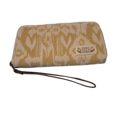 Pistil Sugar Daddy Wallet Wristlet Clutch Zip Around Coin Purse Yellow Cream