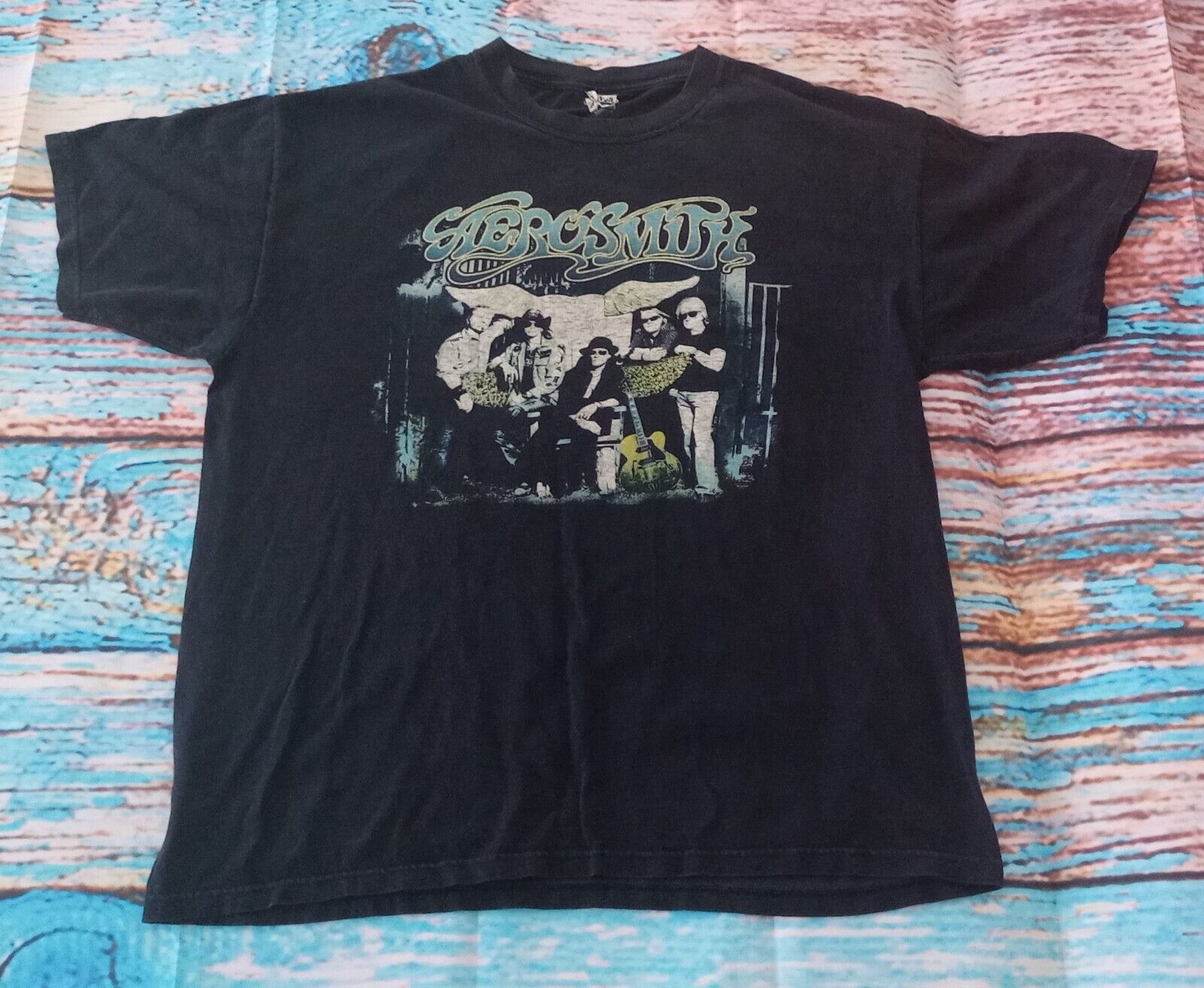 AEROSMITH World Tour Size L 2006 Concert T Shirt 2-Sided Black Large Graphic