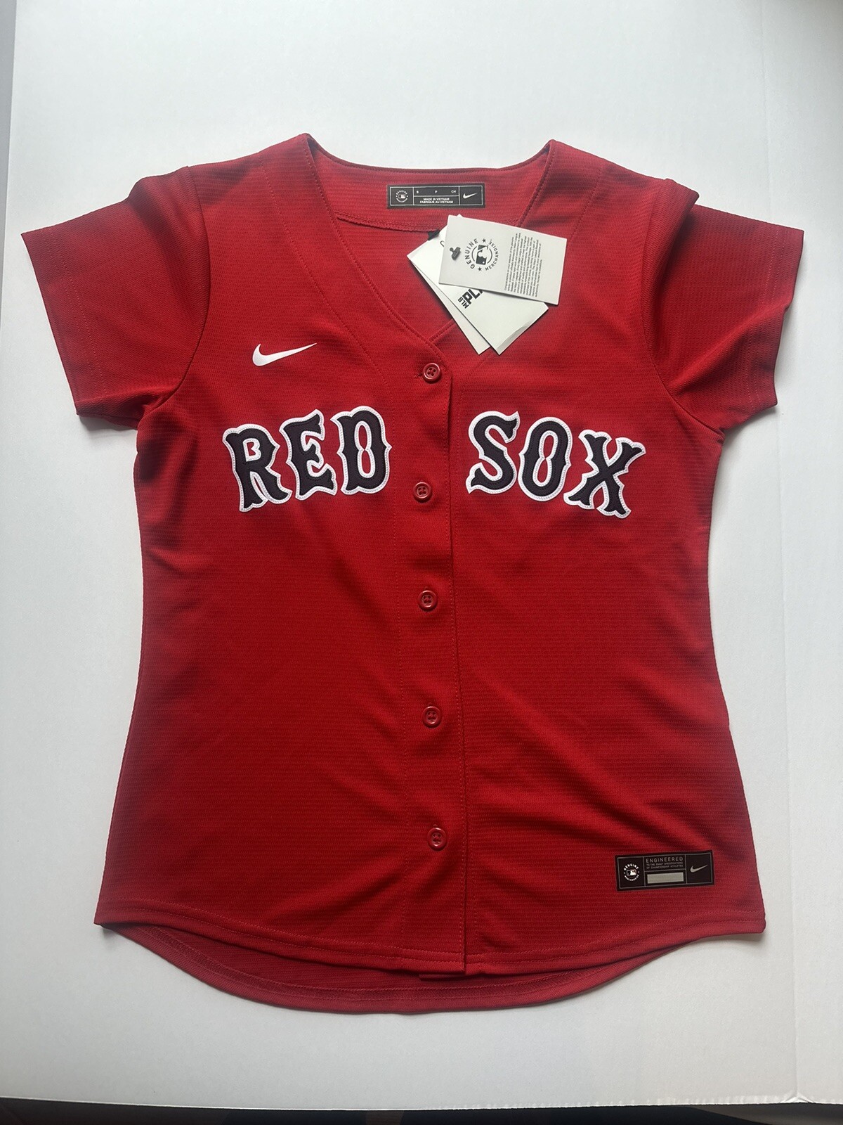 Vintage Majestic Boston Red Sox MLB Baseball Red Jersey Women's S New