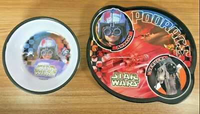 1999 Anakin Skywalker Podrace Plastic Bowl Plate Set Star Wars Episode  Sebulba