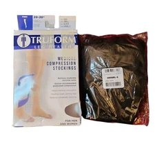 Truform 8868 Thigh High Closed Toe Stockings 20-30*mmHg Compression Small Black