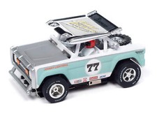 Auto World Xtraction SC407-1B 1972 Ford Baja Bronco White w/ Light Teal Race Gra