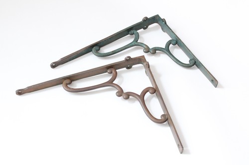 antique brass shelf high tank supports | vtg deco victorian shelf old brass - Picture 20 of 24