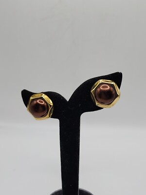 Vintage Clip-on Earrings Signed JNY Jones New York Goldtone