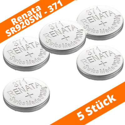 x Renata 371 SR69 SR920SW AG6 1,55 V Silberoxid Knopfzelle