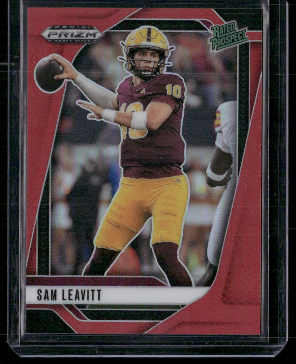 2025 Prizm Draft Picks Sam Leavitt True Red /399 Rated Prospect RC ASU