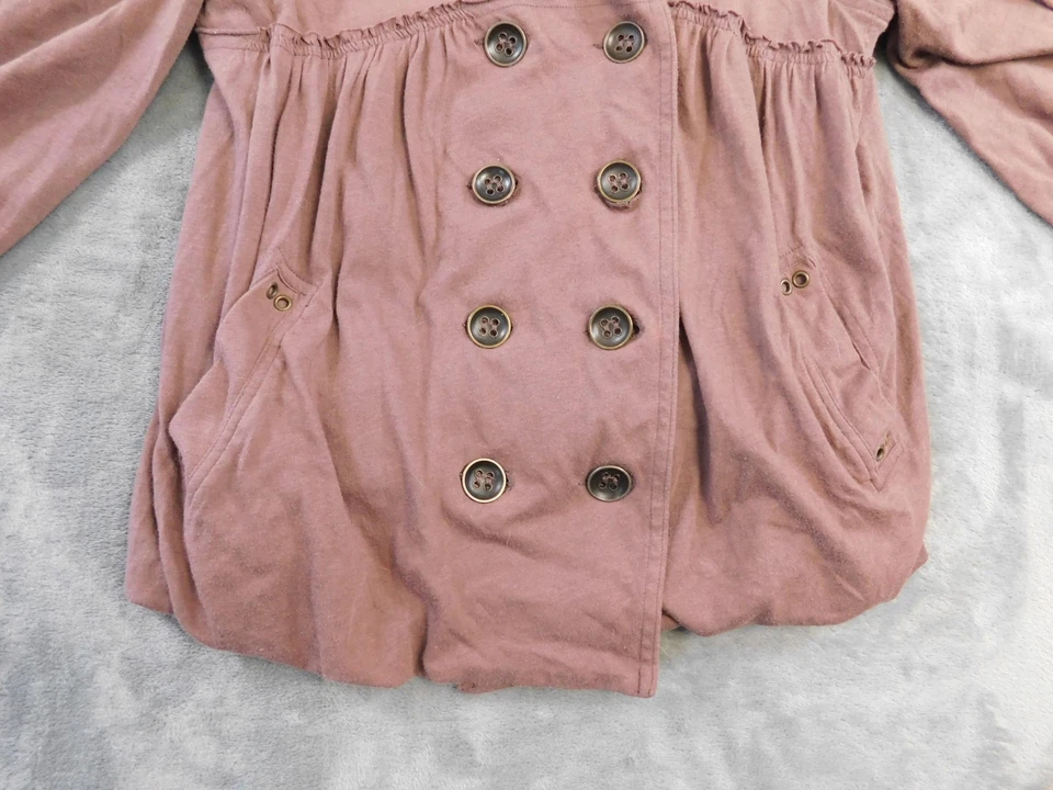 Free People куртка женщин маленький с капюшоном двубортный Babydoll пеплум Y2K 90-х - Изображение 2 из 4