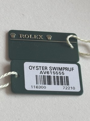 Original Rolex Oyster Swimproof 116300 Green Hang Tag (T10)
