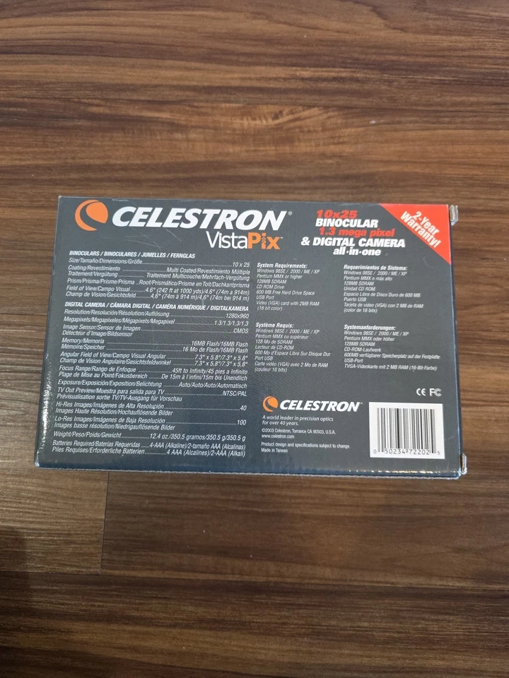 Binóculos/câmera digital Celestron VistaPix 72202 10x25 1,3 MP  - Imagem 3 de 4
