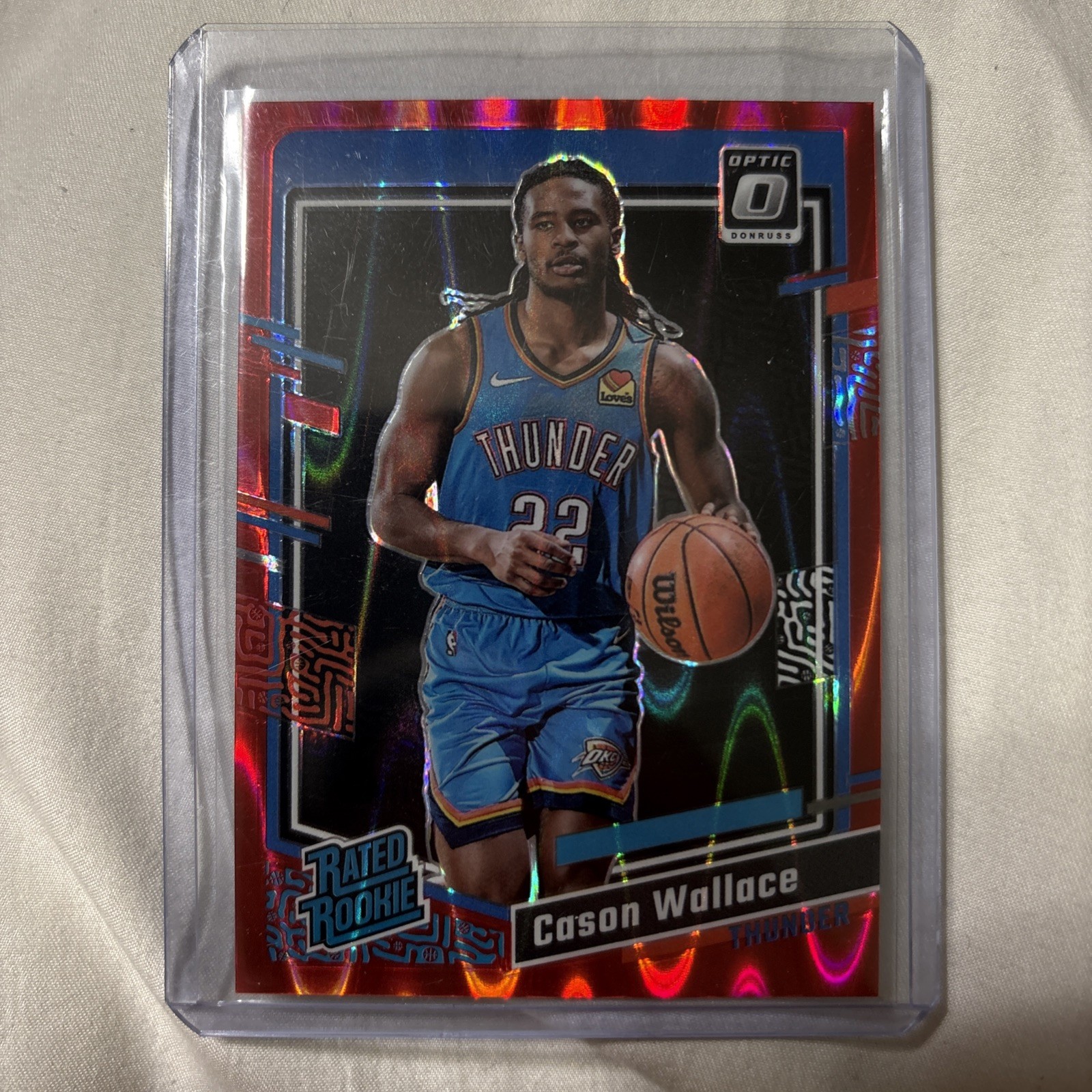 2023-24 Donruss Optic Cason Wallace Rookie Red Seismic Prizm /130 - Thunder
