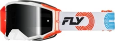 Fly Racing Zone Elite Goggles (One Size Fits Most, Gray/Red/Blue / Black Mirror/