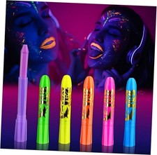 6 Pcs Glow in The Light Body Face Paint, Face Painting Kit, UV Crayon Kit 6pack