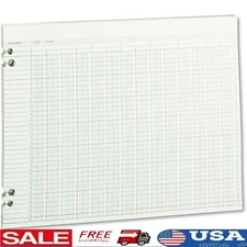 Columnar Ruled Ledger Paper Double Page 24 Columns 36 Lines 100 Sheets New