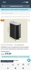 Songmics Soft Close Dual Bin New Checked Box Damaged In Black