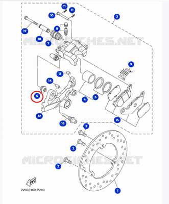 yamaページ Genuine Yamaha YZF R3/MT-03 2015-2025 Rear Brake Caliper Boot 5YP