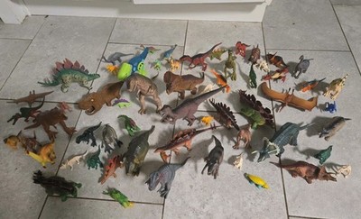 HUGE Dinosaur Toy Figures Lot of 50 Mixed Brands