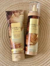 Bath Body Works Vanilla Cafe Body Cream 8oz Fragrance Mist 8oz Set