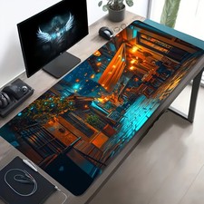 1pc Large-sized Esports Gaming Mouse Pad with a Luminous Street Cafe Romantic N