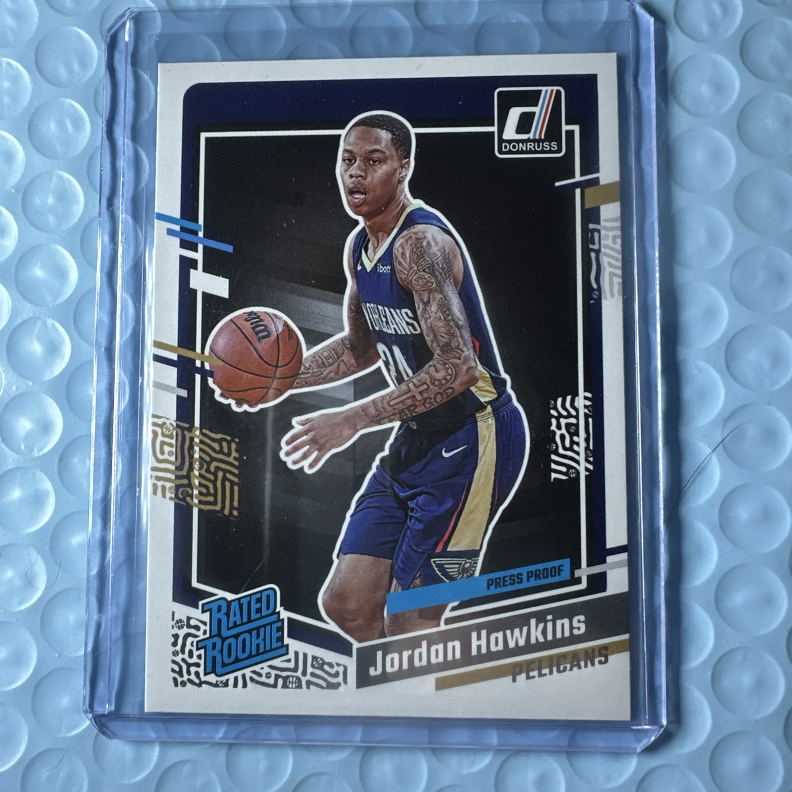 Jordan Hawkins 2023 Panini Donruss Rated Rookie #219 Silver Press Proof (RC)