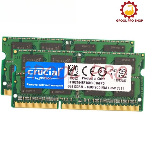 DDR3L 16 GB 2x8 GB 1600 MHZ PC3L-12800 computer portatile RAM memoria Sodimm 1,35 V Crucial - Foto 2 di 11