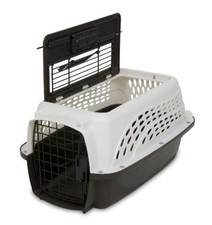Petmate Two Door Plastic Pet Kennel for Small 19.4"L x 10.0"W x 12.8"H, WHITE