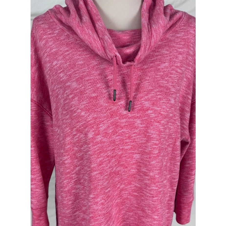 Liz Claiborne Weekend Large Pink Cowl Neck Drawsting Sweatshirt - Image 4 of 4