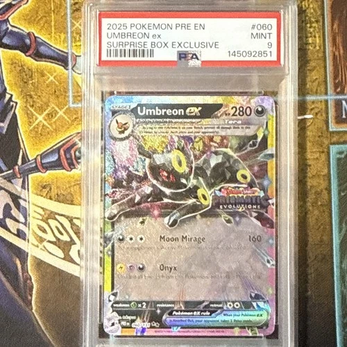 2025 POKEMON PRE EN PRISMATIC EVOLUTIONS #060 UMBREON EX STAMPED PSA 9