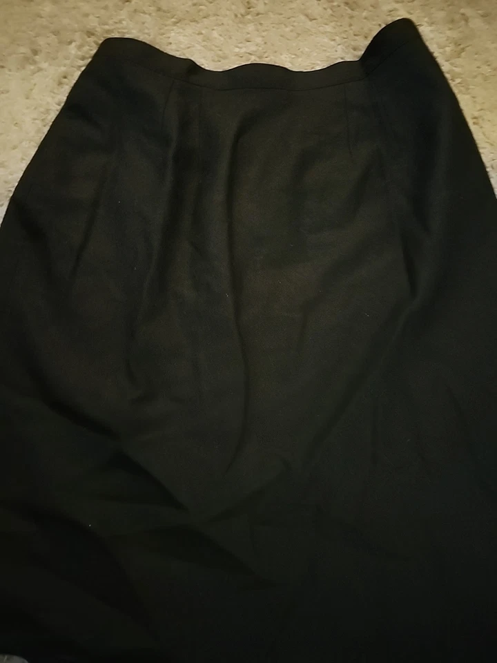 Falda lápiz AMANDA SMITH para mujer 100 % lana pura negra talla 18 W Plus Foto 3 de 4