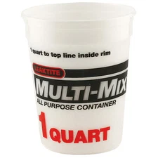 Leaktite 1044500 Paint Mix And Measure Container, 1 Qt Capacity, Hdpe, 24 Pk