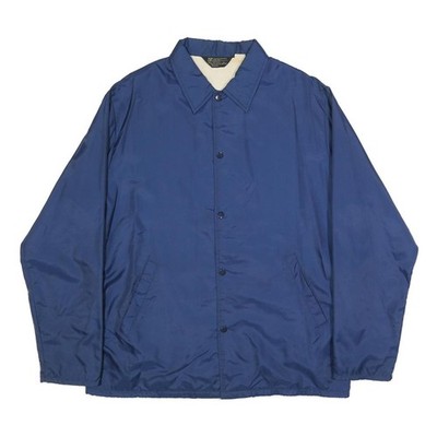 JC PENNEY Herren Nylonjacke Blau L Leicht mit Knopfleiste
