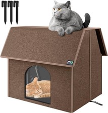 Large Weatherproof Outdoor Cat House - Insulated Shelter 17.1" x 15" x 16.6"