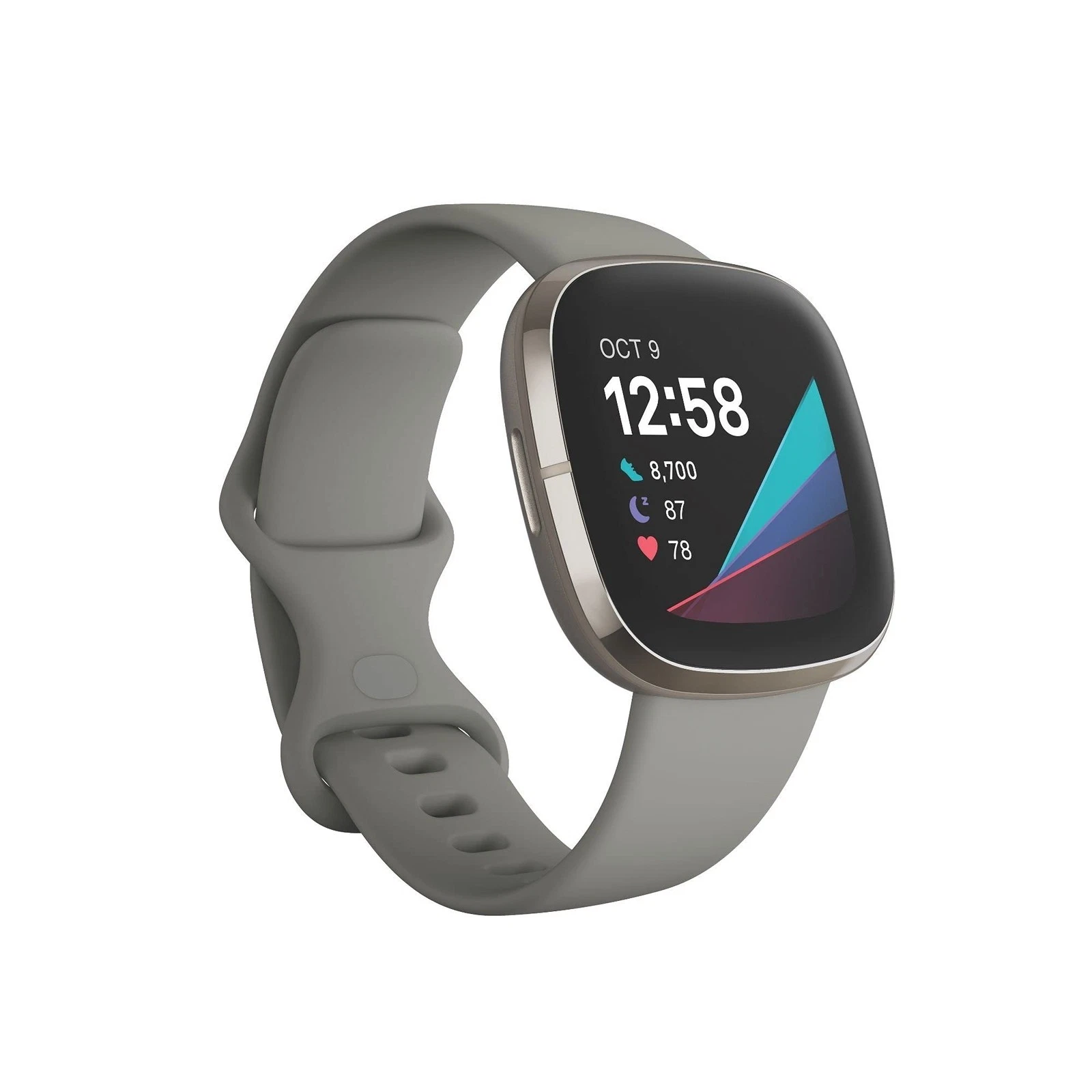 Fitbit Sense Smartwatch Heart Health Stress GPS Sage Grey Silver FB512SRSG