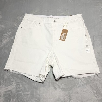 Eddie Bauer Women's 20W Plus White Authentic Voyager Shorts High Rise NWT $75