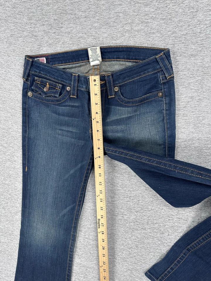 True Religion Jeans Womens 30 Blue Denim Becky Bootcut Jewel Buttons Flap Pocket - Image 4 of 4