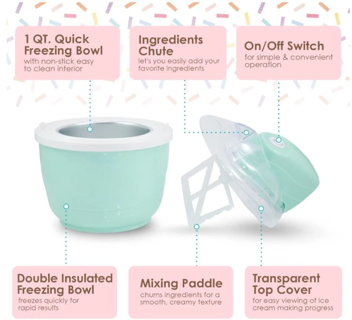 Máquina eléctrica helados 1 qt подготовительное мороженое, мороженое, йогур и сорбет azul - Изображение 3 из 4