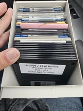Lot of 34 3.5 inch Floppy Disks.Untested Used, W/Floppy Case & Windows Drivers