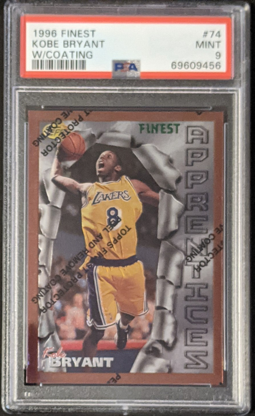 🔥 Kobe Bryant 1996 Topps Finest #74 Los Angeles Lakers HOF RC  PSA 9 MINT