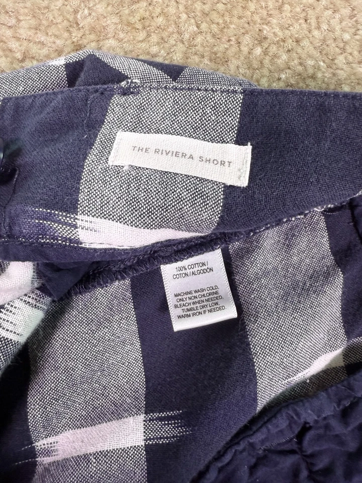 Pantalones cortos para mujer ANN TAYLOR LOFT talla 4 azul blancob tiro medio geométrico 32x5,5 E755 Foto 4 de 4