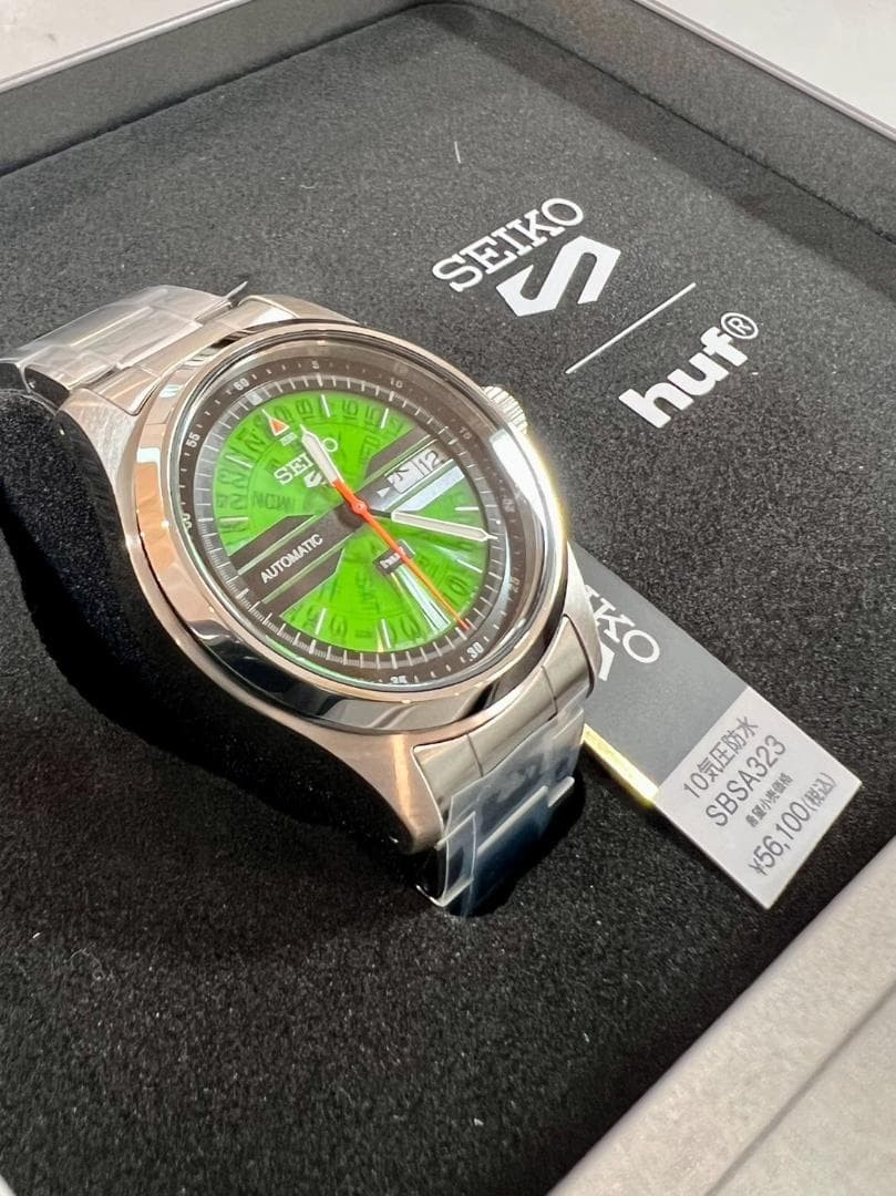 Seiko 5 Sports SBSA323 x HUF Limited Edition Green Automatic JDM