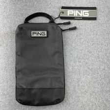 PING Golf Valuables Pouch Black Gray Zipper Zip Golf Accessory Bag Lined Handle