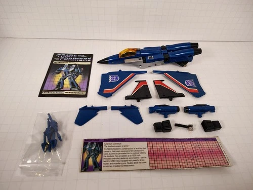 Transformers G1 Vintage Seeker Conehead Jet Thundercracker 100% Complete Papers