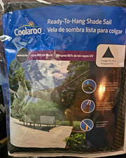 Coolaroo Ready-To-Hang Triangle Shade Sail 11 ft 10 in Gray UV Protection