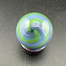 Contemporary Handmade Art Glass Marble .74" Blue Green Purple Swirl MIB Boro