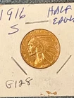 1916 gold indian head $5.00 dollar coin