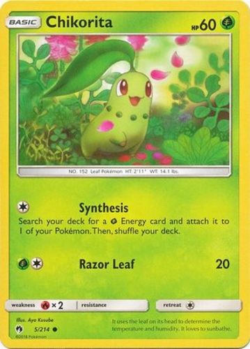 x4 Chikorita - 5/214 - Common Pokemon SM8 Lost Thunder M/NM