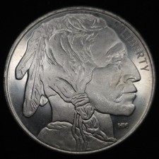 1 Troy Oz Buffalo HM .999 Fine Silver Round Frosty Proof-like 3.1