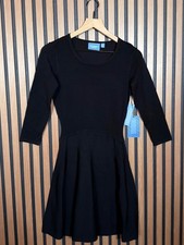 New Vera Wang Simply Vera Dress Petite XS Women’s Black Long Sleeve Fit & Flare